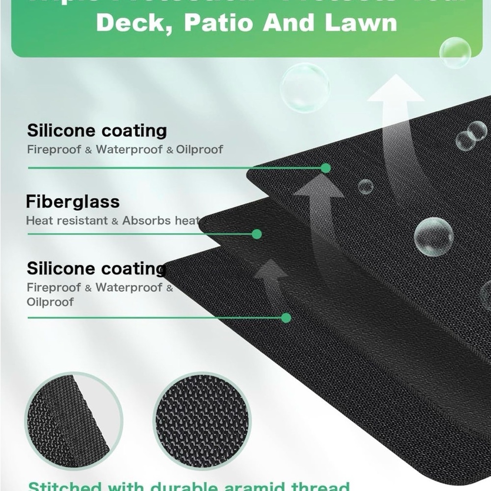 Fire blanket, fireproof grill mat, BBQ mat. New - Picture 3 of 8